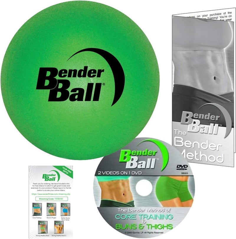 Bender Ball The Original 9 inch Pilates Ball for Abs, Core & Back, Core Training Ball, Small Crunch Exercise Ball, Includes 5 Streaming Videos + Core Training/Bun & Thighs DVD or Without DVD - Image 1